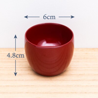 ぐいのみ ( 朱 )《 川連漆器 》 / 伝統的工芸品[J9201]