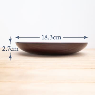 六寸皿 ( 溜 )《 川連漆器 》/ 伝統的工芸品[B9201]