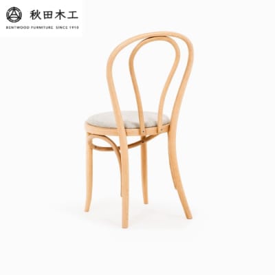 【秋田木工】ダイニングチェア「No.16B-OU」　ナチュラル塗装×ベージュ[E7403-1]