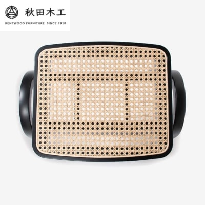 【秋田木工】スツール「No.202-R」　艶消しブラック塗装[I7401-2]