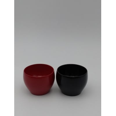 川連漆器　ぐい吞み蒔絵付2客組[B5-5303]