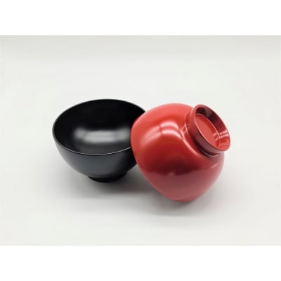 川連漆器　夫婦背高椀[H5806]