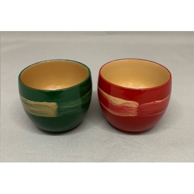 川連漆器　起き上るぐい呑みペア(2入)[H6403]
