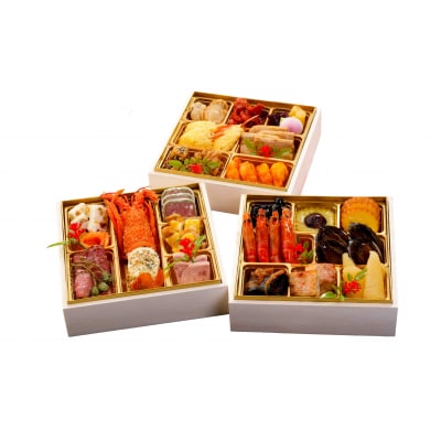 【数量限定】和洋中のプレミアム三段重 生おせち「極」(12/31お届け)[Q4501]