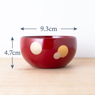 小鉢 ( 水玉 ) 朱 《 川連漆器 》 / 伝統的工芸品[L9201]