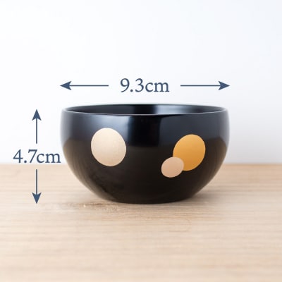 小鉢 ( 水玉 ) 黒 《 川連漆器 》 / 伝統的工芸品[L9202]
