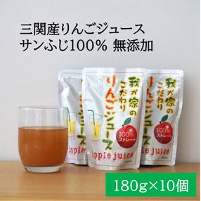 三関産りんごジュース(サンふじ)10個[J7801]