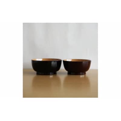 川連漆器　夫婦飯椀セット[H6-5601]