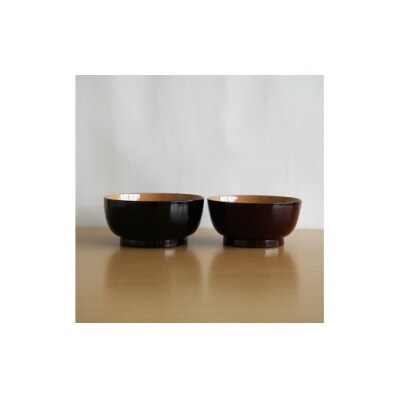 川連漆器　夫婦飯椀セット[H6-5601]