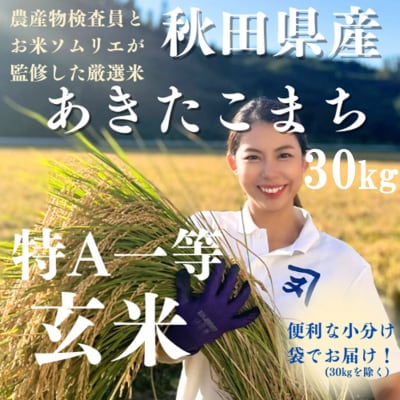 【米農家直送】特Aランク厳選秋田県産あきたこまち【玄米30kg】[I9-2301]