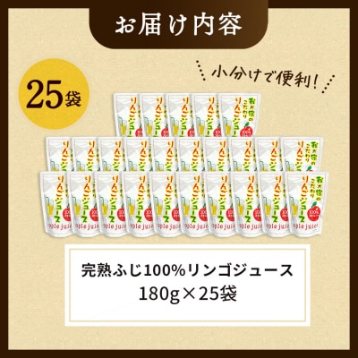 こだわりの完熟ふじ100%ジュース　25袋[B10807]