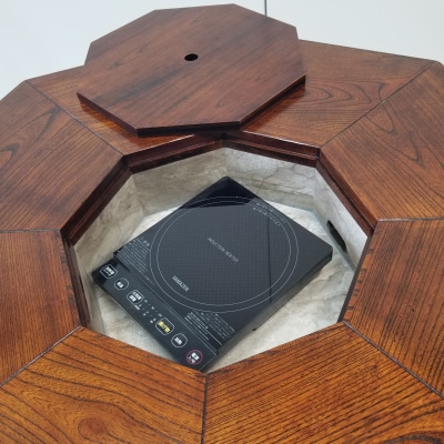 八角火鉢テーブル(卓上IHコンロ付)[F8802]