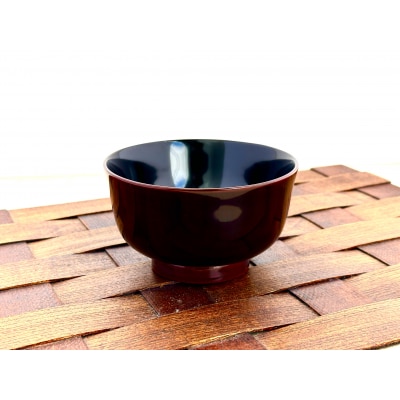 川連漆器　本溜内黒　口福椀[B5507]