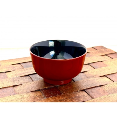 川連漆器　朱うるみ内黒　口福椀[B5506]