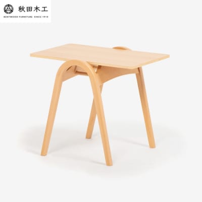 【秋田木工】サイドテーブル「T-202」　ナチュラル塗装[I7402-1]