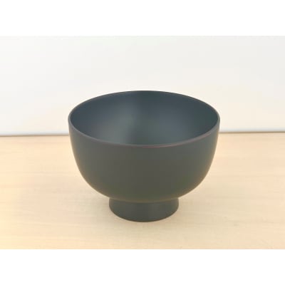 川連漆器　銀溜　鉄鉢椀[B4-5502]