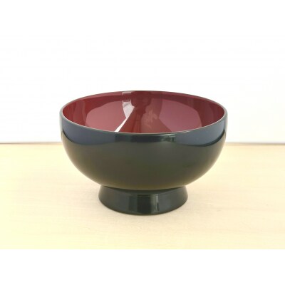 川連漆器　黒内朱　そば椀[H2-5503]