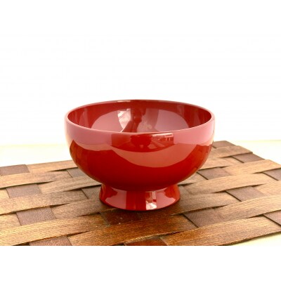 川連漆器　皆朱　そば椀[H2-5504]