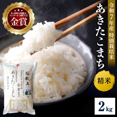 【令和7年産】特別栽培米 あきたこまち 精米 2kg[M2101]