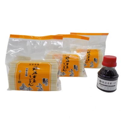 稲庭古来うどん　短寸400g×3袋+麺つゆ100ml付き[M1402]