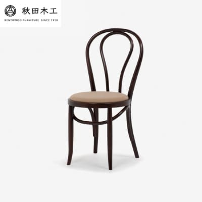 【秋田木工】ダイニングチェア「No.16B-OU」　ウォールナット×ライトブラウン[E7403-2]