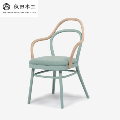 【秋田木工】ダイニングチェア「magekko」　ブルー塗装(青磁)[F7405-3]