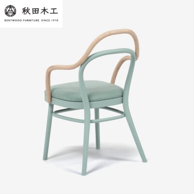 【秋田木工】ダイニングチェア「magekko」　ブルー塗装(青磁)[F7405-3]