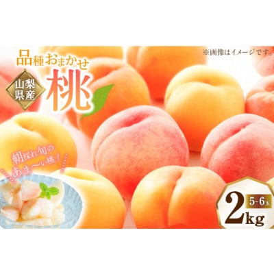 【人気の規格】山梨県産の桃約2kg(5～6玉)品種おまかせ