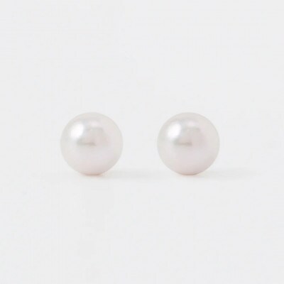 K18アコヤパールキャッチ7.5-8mm　1ペア(両耳用)