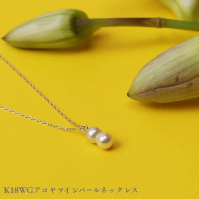 K18WGアコヤツインパールネックレス