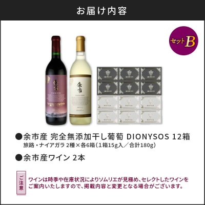 【ギフトボックス】余市産完全無添加干し葡萄と余市産セレクトワインのセット ～B～_Y050-0026