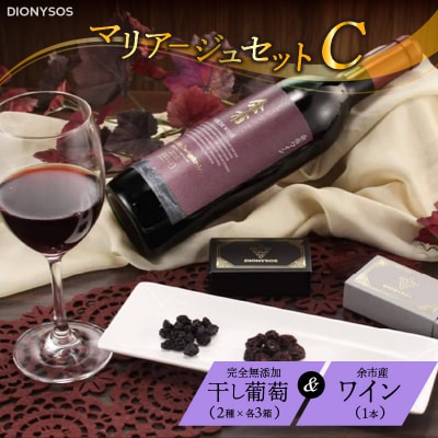 【ギフトボックス】余市産完全無添加干し葡萄と余市産セレクトワインのセット ～C～_Y050-0027