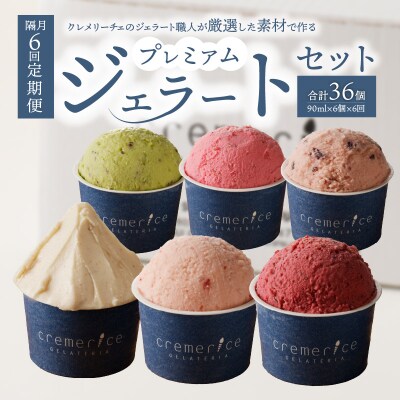 【隔月定期便6回】プレミアムジェラートセット合計36個 90ml×6個×隔月6回_Y032-0002