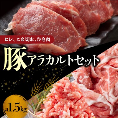 【余市ワインポーク】ヒレ・こま切れ・ひき肉アラカルトセット 1.5㎏ 簡易包装_Y049-0057