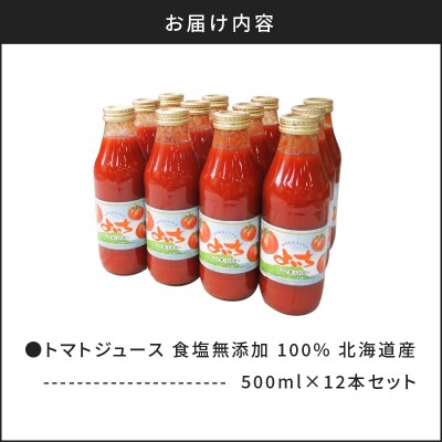 自社農園産 中玉トマト100%ジュース 食塩無添加 500ml×12本セット_Y018-0058