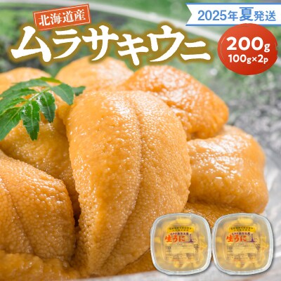 【2025年夏発送】塩水ウニ【ムラサキウニ】 100g×2パック 計200g_Y037-0326