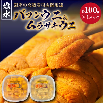【2027年夏!新岡商店より発送】塩水バフンウニ&ムラサキウニ(各100g)_Y037-0352
