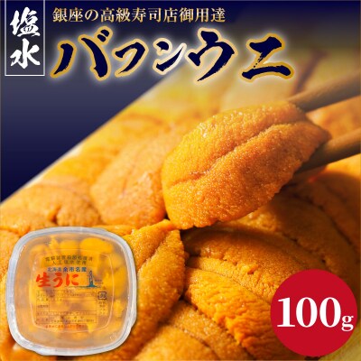 【2027年夏!新岡商店より発送】塩水バフンウニ(100g)【銀座の高級寿司店】_Y037-0355
