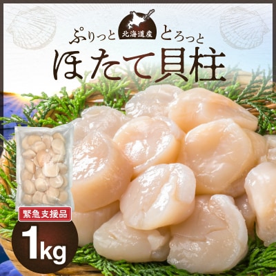 【緊急支援品】北海道産　ほたて貝柱  1kg_Y038-0149