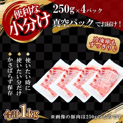 北海道産 北島ワインポーク 焼肉用肩ロース 1kg 【小分け】_Y067-0087