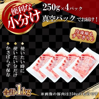 北海道産 北島ワインポーク 焼肉用肩ロース 1kg 【小分け】_Y067-0087