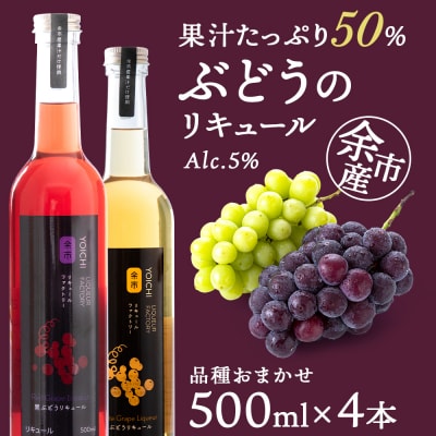 ぶどうリキュール4本【品種おまかせ】〈余市リキュールファクトリー〉_Y020-0610