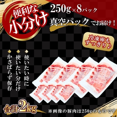 【農場直送】真空パック　北島ワインポーク　焼肉用肩ロース 2kg 【小分け】_Y067-0113