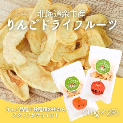 【余市産】すこやか自然農園「ドライフルーツりんご」10g×2Pセット_Y034-0108