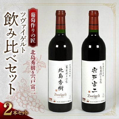 【ワイン】葡萄作りの匠「北島秀樹」&「宍戸富二」ツヴァイゲルト飲み比べセット_Y034-0093