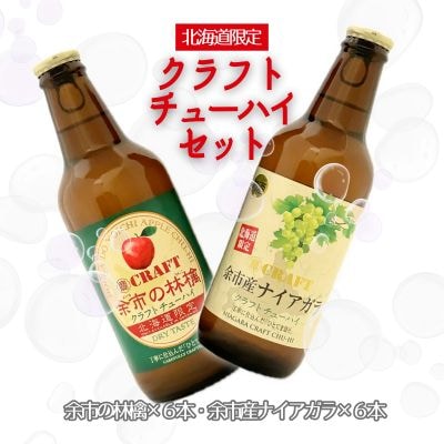 【北海道限定】クラフトチューハイ「余市の林檎」&「余市産ナイアガラ」12本セット_Y034-0097