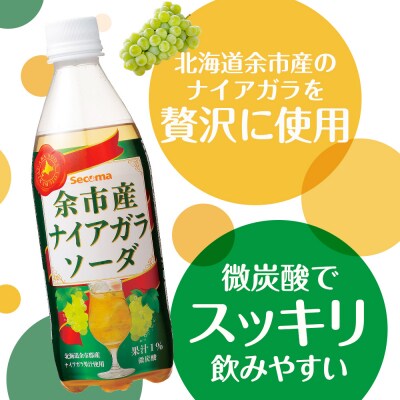 セコマ 北海道余市産 ナイアガラソーダ 500ml 24本入　炭酸飲料_Y020-0675