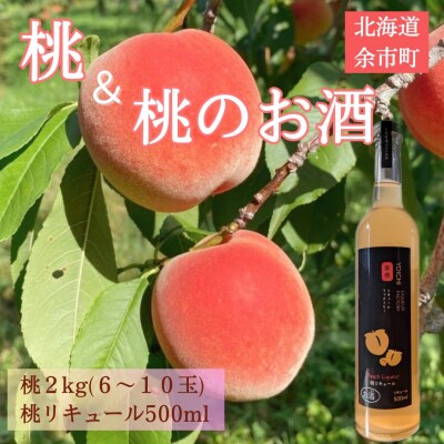 【先行受付2025年8月下旬より発送】<北海道余市産>桃&桃リキュールのセット_Y103-0024