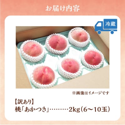 【先行受付2025年8月下旬より発送】訳アリ 桃「あかつき」2kg(6～10玉)_Y103-0026