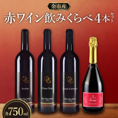 【OcciGabi Winery】赤ワイン飲みくらべ4本セット_Y012-0112